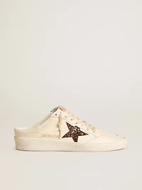Ball star Sabots ivory nappa with bronze glitter