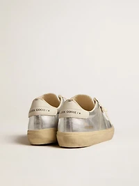 Soul Star metallic silver leather with white heel tab