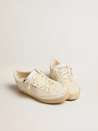 Soul Star white nappa with metallic silver leather heel tab