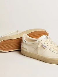 Soul Star white nappa with metallic silver leather heel tab