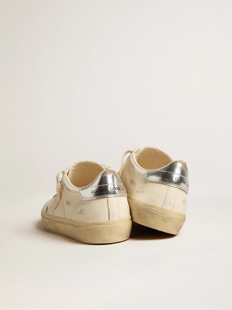 Soul Star white nappa with metallic silver leather heel tab