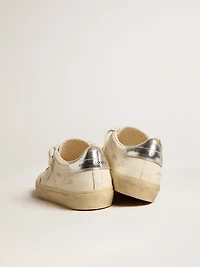 Soul Star white nappa with metallic silver leather heel tab