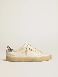 Soul Star white nappa with metallic silver leather heel tab