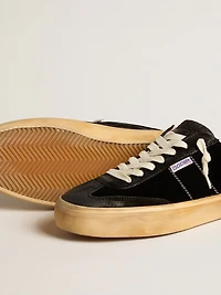 Soul Star black velvet with white leather heel tab