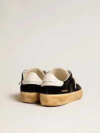 Soul Star black velvet with white leather heel tab