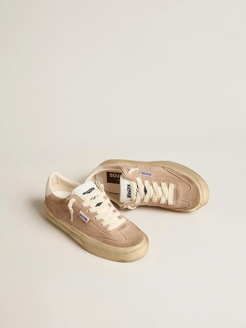 Women's Soul Star pink suede with milk-white leather heel tab