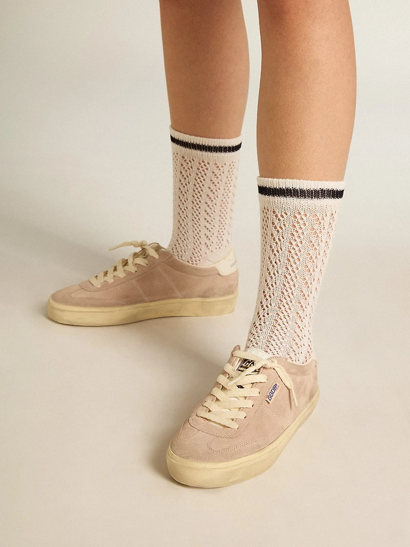 Women's Soul Star pink suede with milk-white leather heel tab