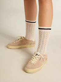 Women's Soul Star pink suede with milk-white leather heel tab