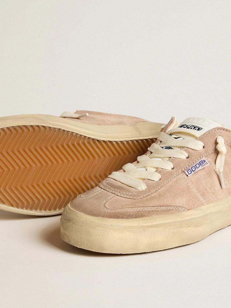 Women's Soul Star pink suede with milk-white leather heel tab