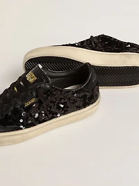 Women's Soul Star black sequins with suede heel tab