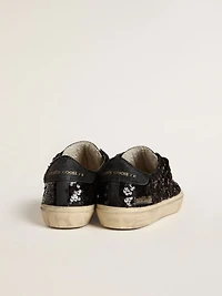 Women's Soul Star black sequins with suede heel tab