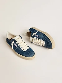 Women's Soul Star blue suede with white leather heel tab
