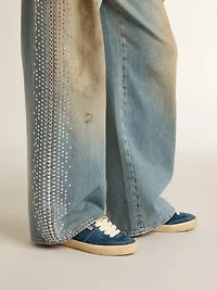 Women's Soul Star blue suede with white leather heel tab