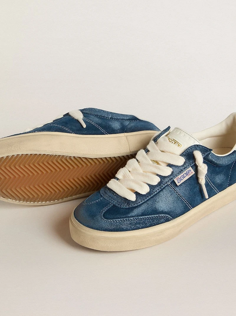 Women's Soul Star blue suede with white leather heel tab