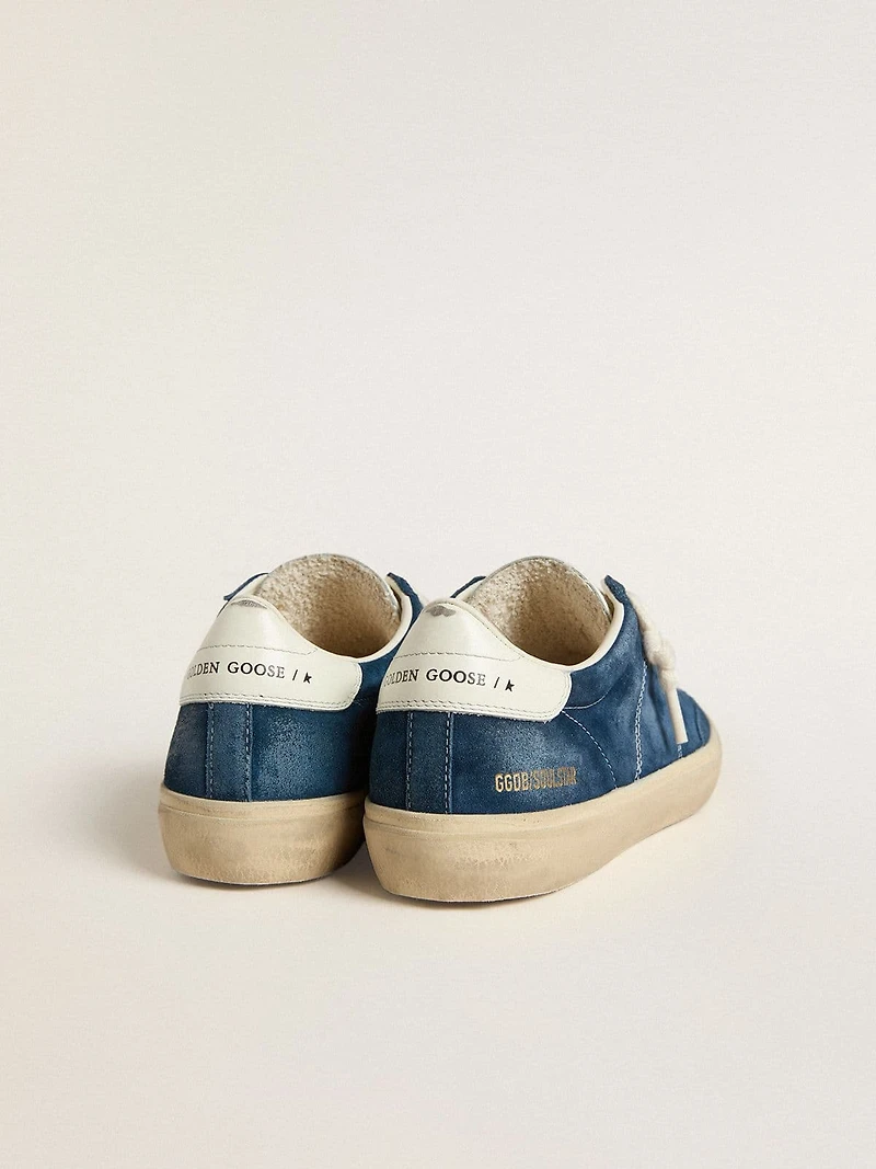 Women's Soul Star blue suede with white leather heel tab
