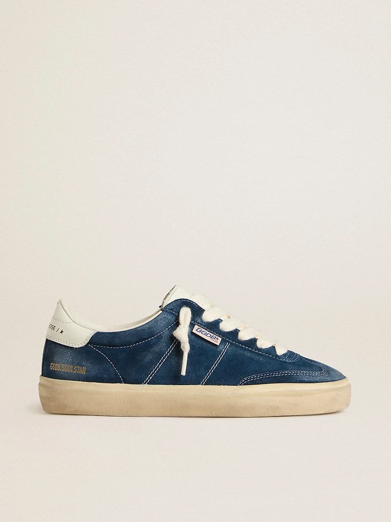 Women's Soul Star blue suede with white leather heel tab