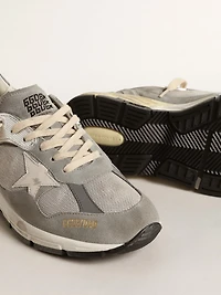 Women's Dad-Star suede and silver mesh with white leather star heel tab