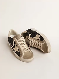 Super-Star black glitter with cream star and suede inserts
