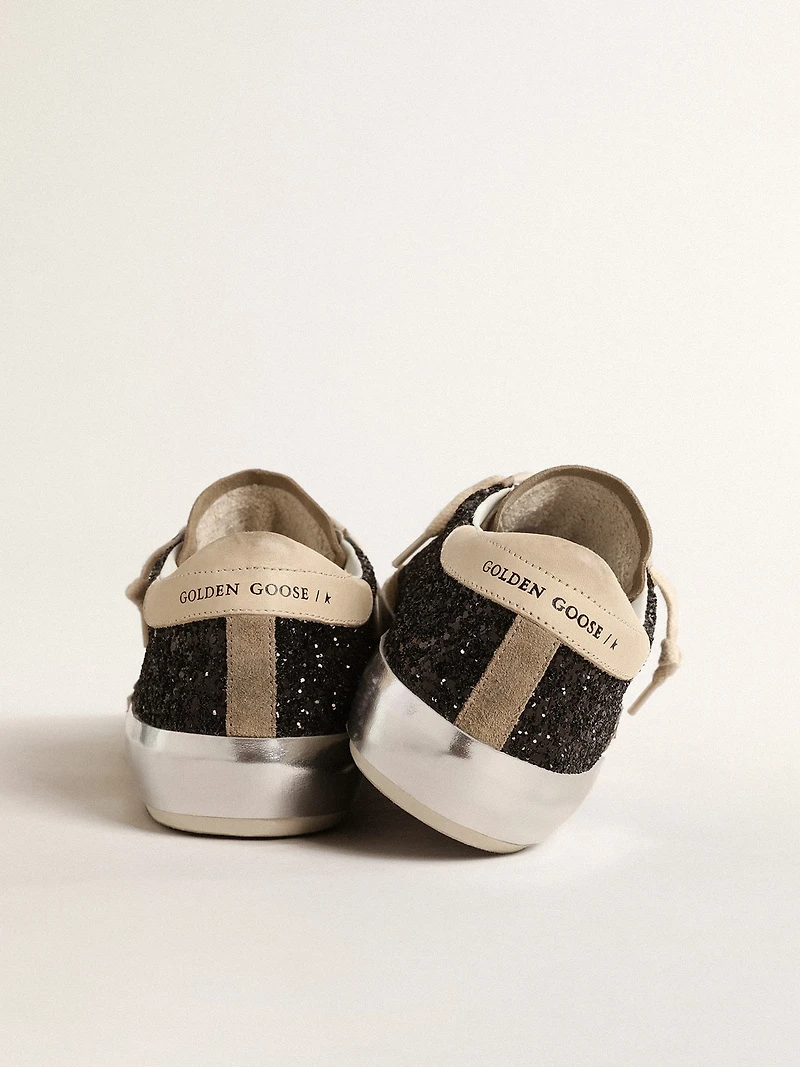 Super-Star black glitter with cream star and suede inserts