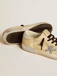 Women's Super-Star LTD in suede with glitter star and leather heel tab