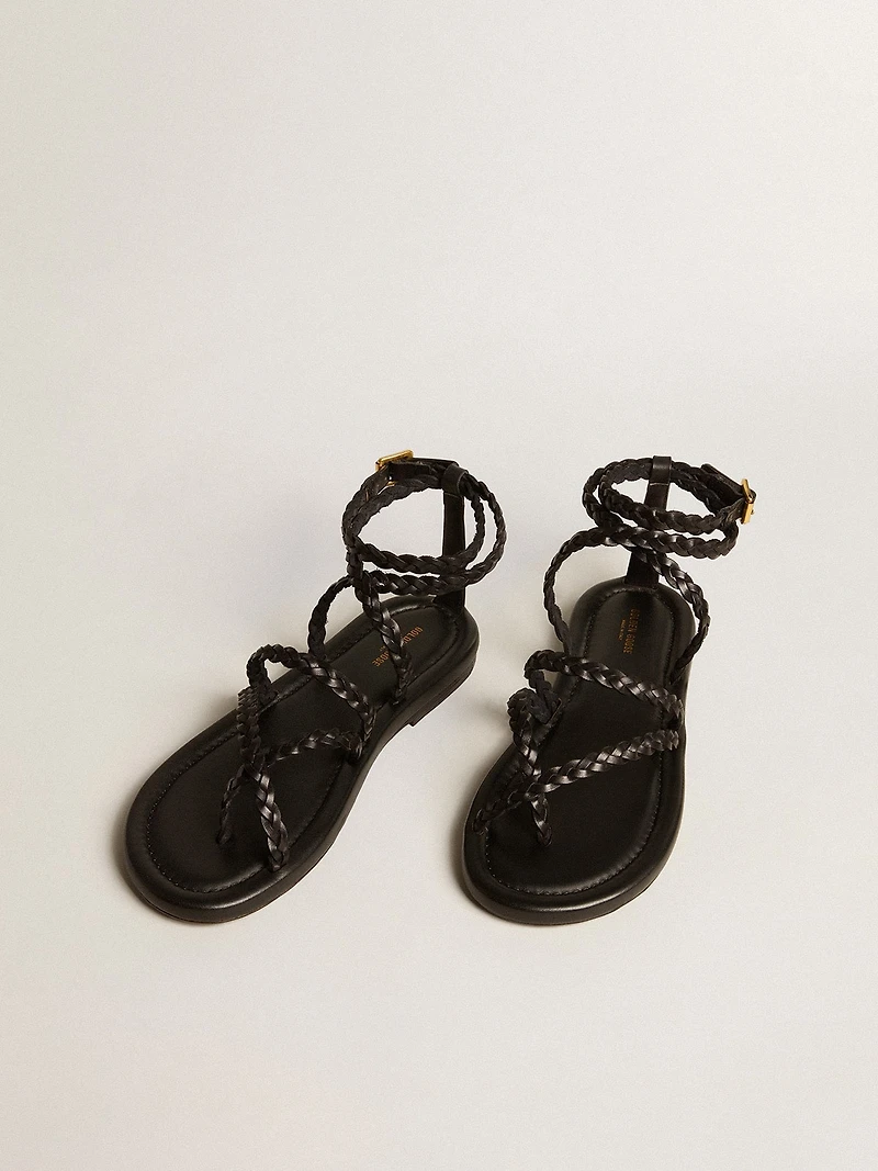 Women's Penelope flat sandals black leather
