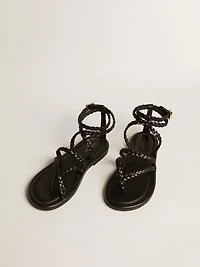 Women's Penelope flat sandals black leather