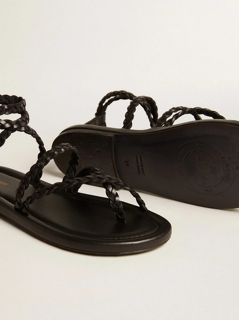 Women's Penelope flat sandals black leather