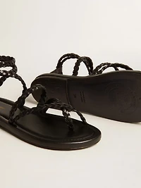 Women's Penelope flat sandals black leather