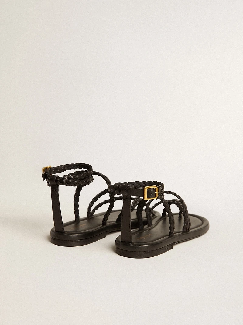 Women's Penelope flat sandals black leather