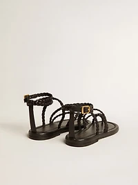 Women's Penelope flat sandals black leather