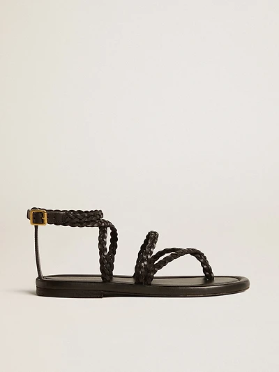 Women's Penelope flat sandals black leather