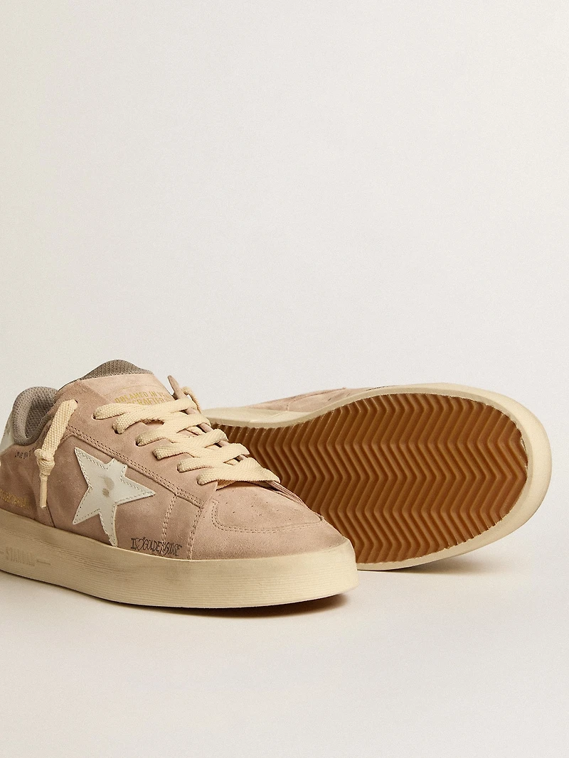 Women's Stardan old rose suede with white leather star and heel tab