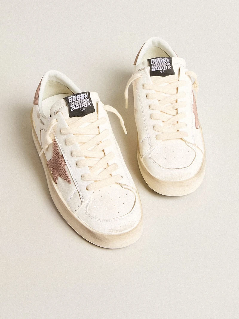 Stardan sneakers with pink textured leather star and heel tab