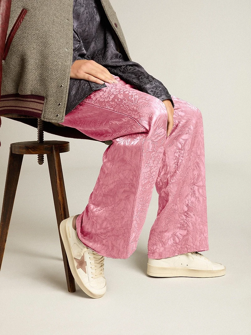 Stardan sneakers with pink textured leather star and heel tab