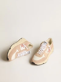 Women's Running Sole mesh and suede with pink star silver heel tab