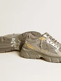 Women’s Lightstar metallic leather and silver mesh with gray star