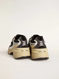 Women’s Lightstar white leather and black mesh with TPU star