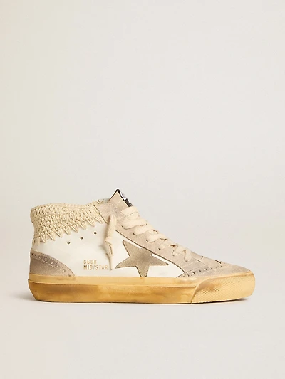 Mid star LTD with pearl suede and beige crochet heel tab