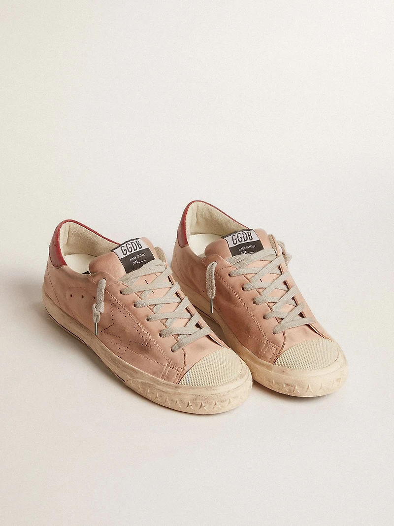 Super-Star LTD pink nubuck with perforated star and leather heel tab