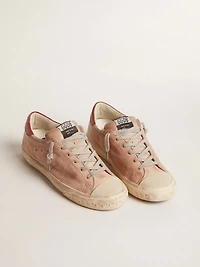 Super-Star LTD pink nubuck with perforated star and leather heel tab