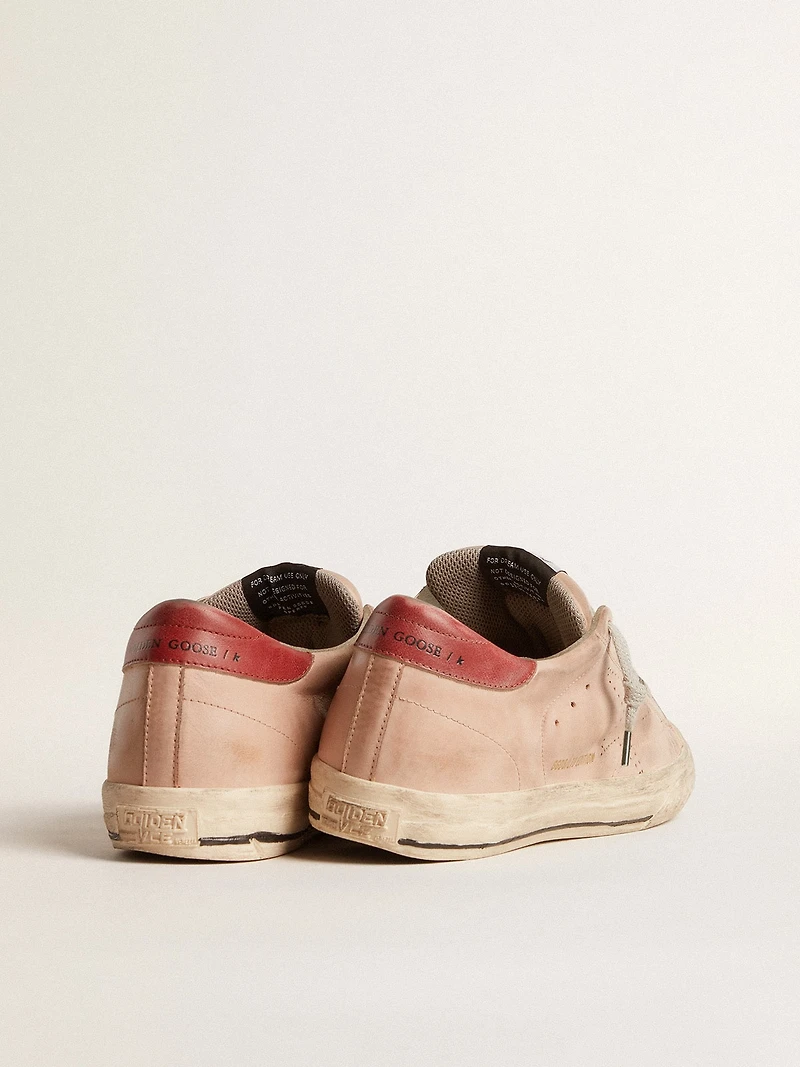 Super-Star LTD pink nubuck with perforated star and leather heel tab