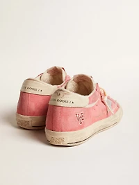 Women's Super-Star LTD red suede with silver star and leather heel tab