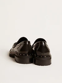 Women’s chunky loafers studded black leather