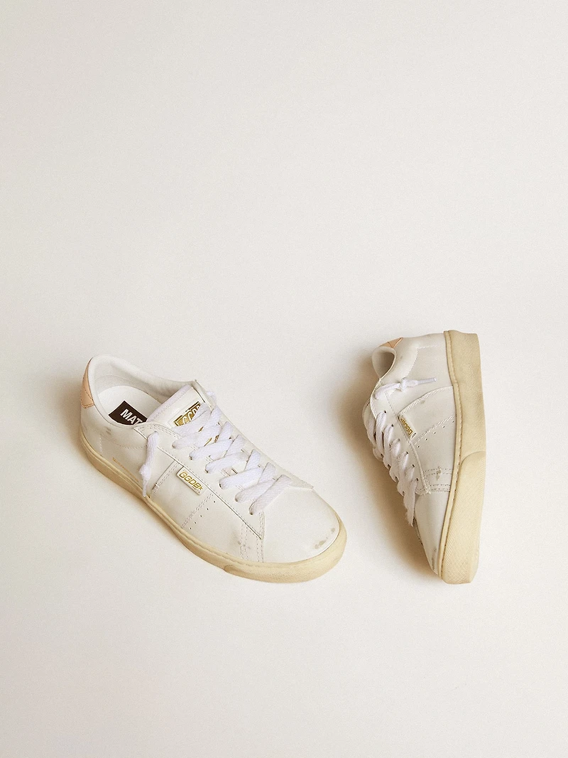 Matchstar leather with peach pink heel tab