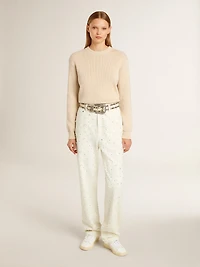 Matchstar leather with peach pink heel tab