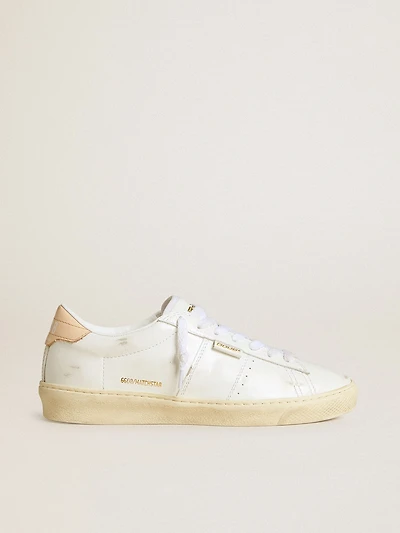 Matchstar leather with peach pink heel tab