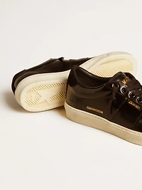 Women's Matchstar black leather with suede heel tab