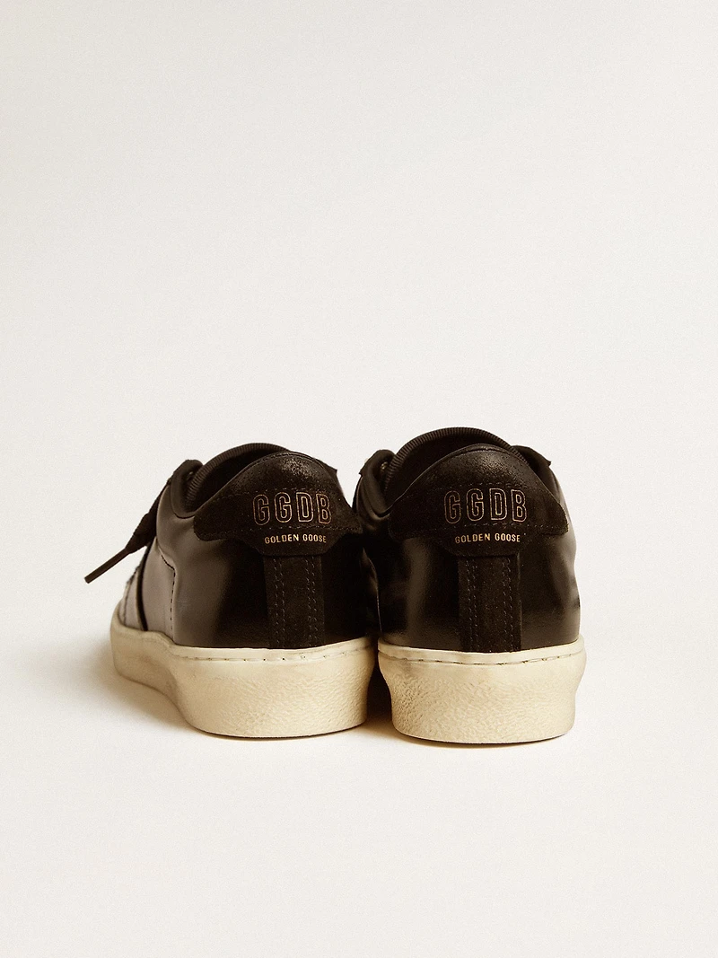 Women's Matchstar black leather with suede heel tab