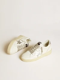 Women's Ball star with silver leather and glitter heel tab