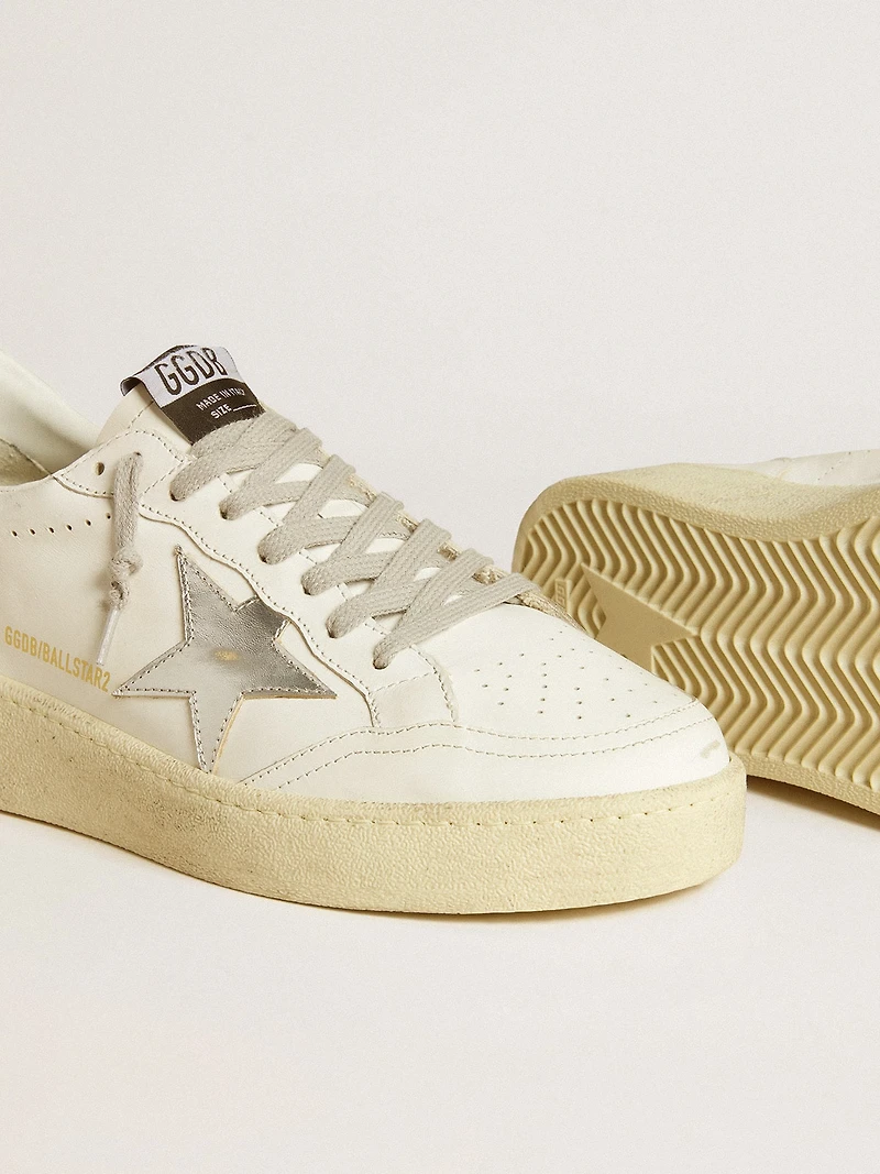Women's Ball star with silver leather and glitter heel tab